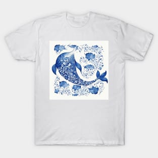 Majestic sea dolphin in navy blue II T-Shirt